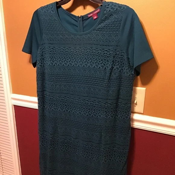 Jessica London | Dresses | 325 Jessica London Womens Size 4 Teal Lace Dress  | Poshmark